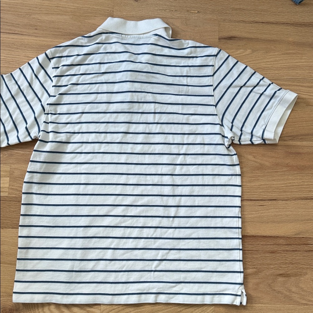 Vineyard Vines blue stripe short sleeve polo white background mens size Large - Picture 8 of 8